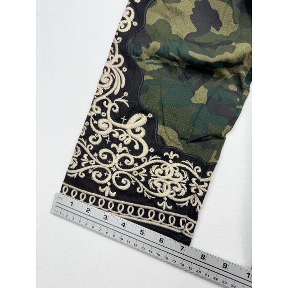 ANDREE BY UNIT Boho Embroidered Camo Hooded Jacket Size M Womens - Picture 9 of 9